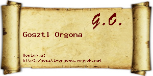 Gosztl Orgona névjegykártya